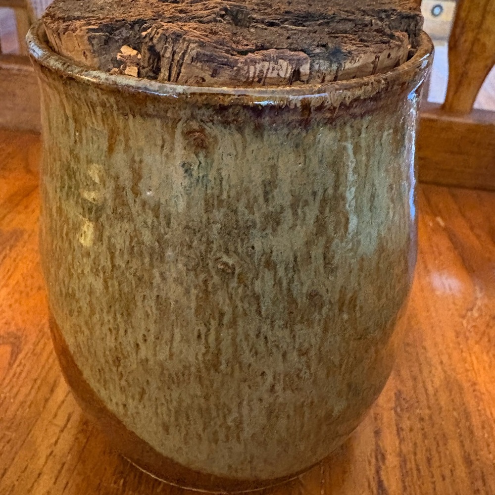 Bob Chaundy Studio Pottery Jar – Signed & Dated 1981, Brown/Olive Drip Glaze - Picture 7 of 13